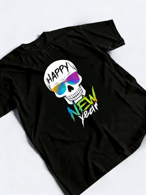 Abstract Happy New Skull Year New Year Gift T-Shirt