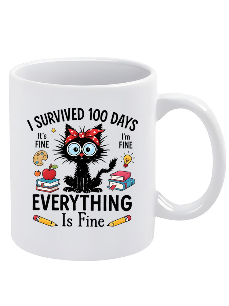 Academic Cat  I Survived 100 Days Mug