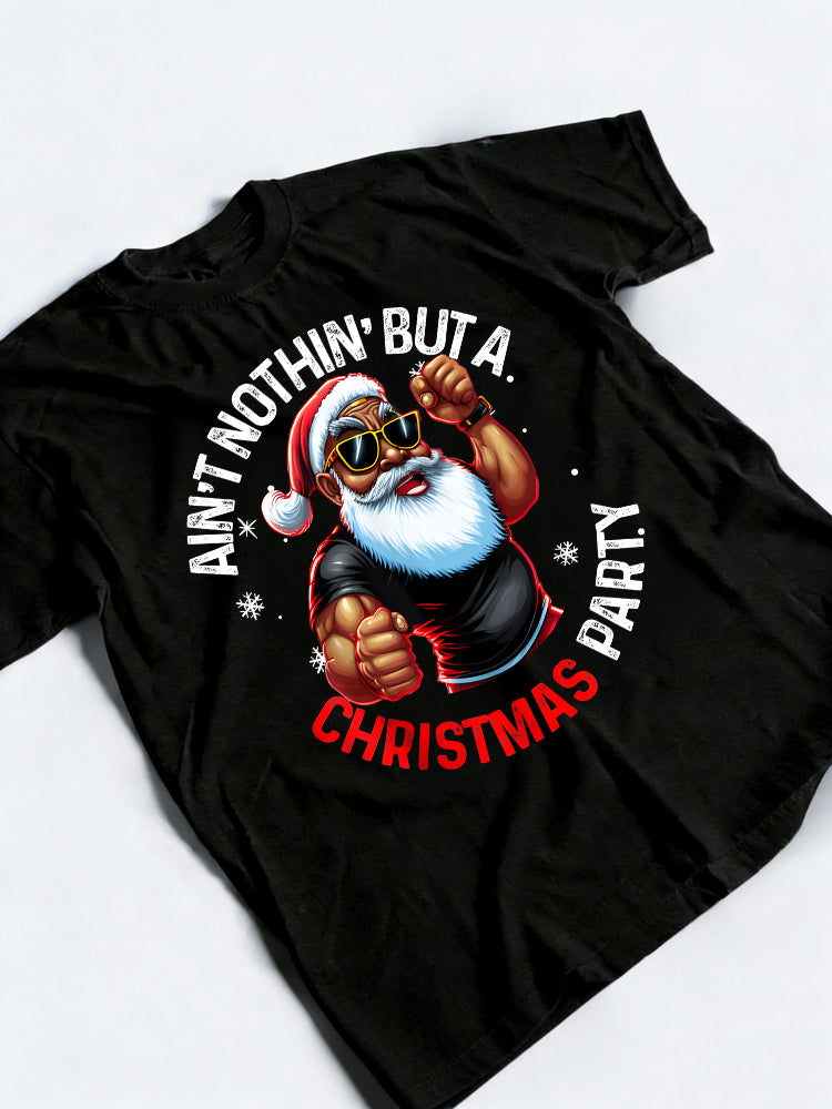 African American Santa Claus Christmas Gift T-shirt