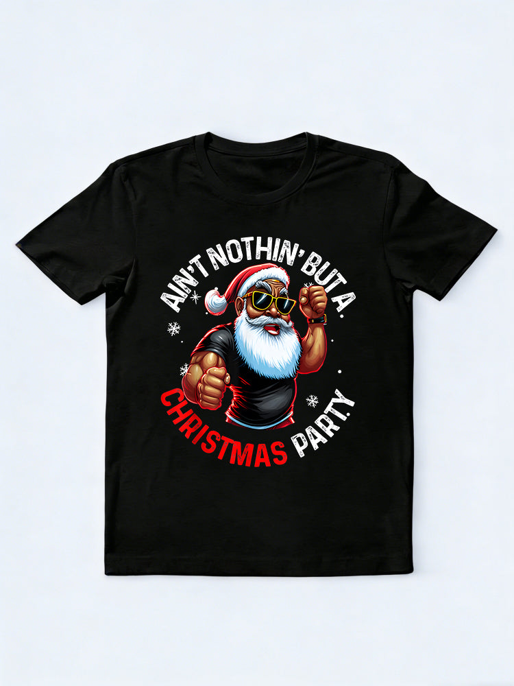 African American Santa Claus Christmas Gift T-shirt