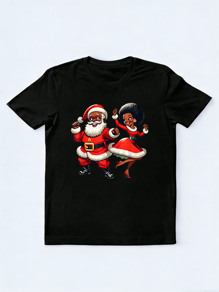African Santa Mrs Claus Dancing African American Christmas Gift T-shirt