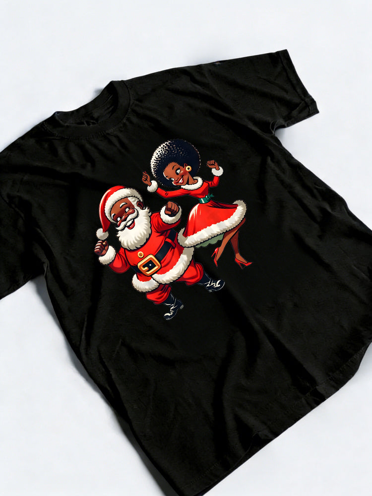 African Santa Mrs Claus Dancing African American Christmas Gift T-shirt