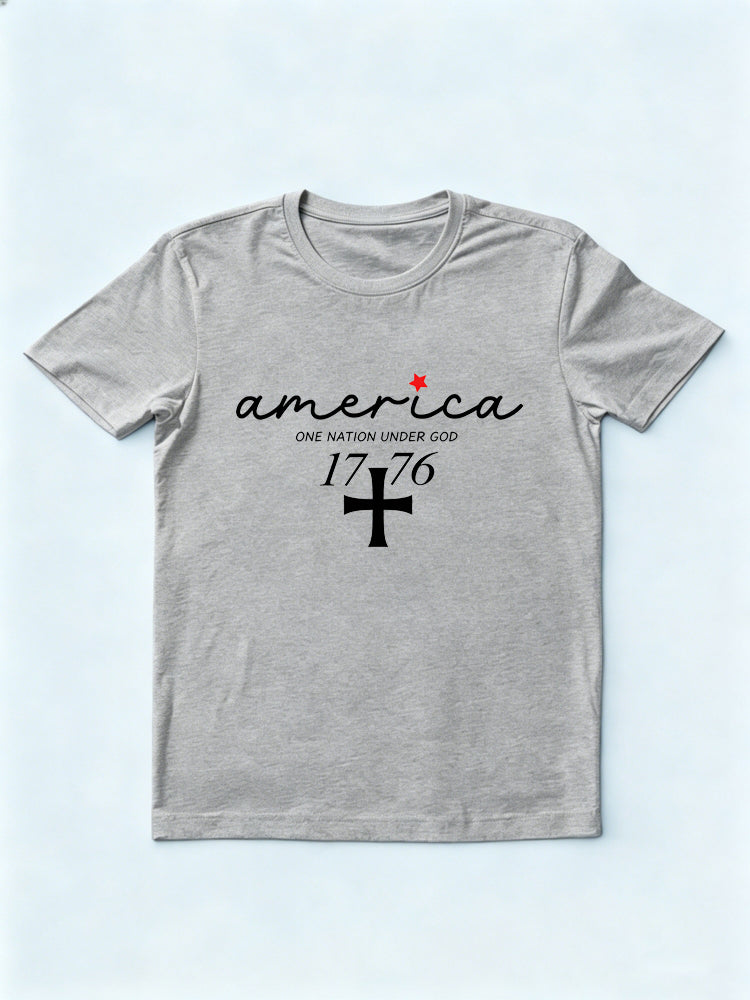 America Patriotic 1776 One Nation Under God 4th of July Gift T-shirt