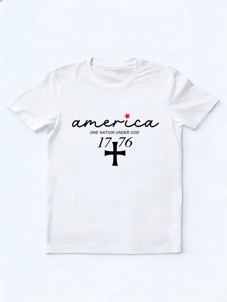 America Patriotic 1776 One Nation Under God 4th of July Gift T-shirt