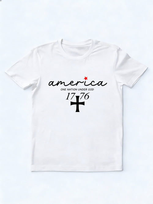 America Patriotic 1776 One Nation Under God 4th of July Gift T-shirt