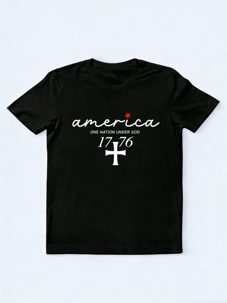 America Patriotic 1776 One Nation Under God 4th of July Gift T-shirt
