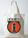 Analog Soul Music Lover Back to School Gift Canvas Tote Bag