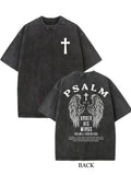 Angel Psalm Under His Wings You Will Find Refuge Christ Birthday Gift Washed T-shirt