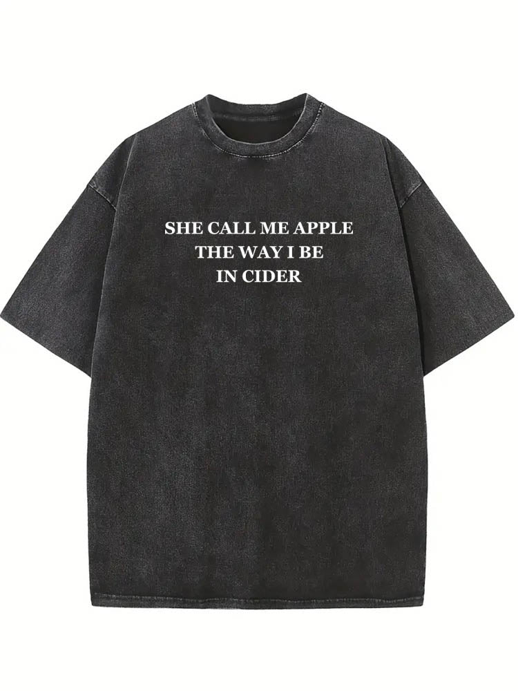 Apple in Cider Merry Christmas Season Vibe Washed T-shirt