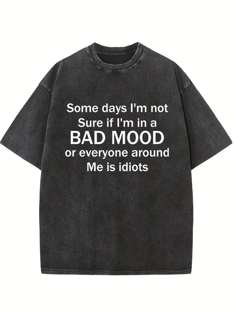 Bad Mood And Idiots Washed T-shirt