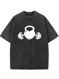 Barbell Body Builder Birthday Gift Washed T-shirt