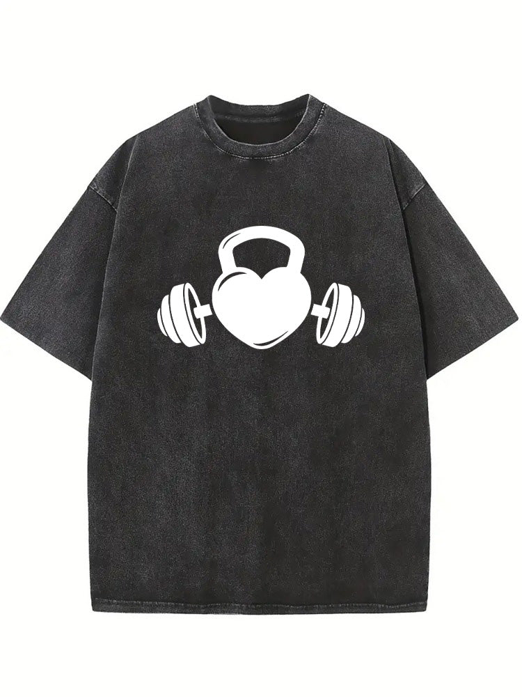 Barbell Body Builder Birthday Gift Washed T-shirt