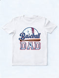 Baseball Dad Printed Father's Day T-Shirt