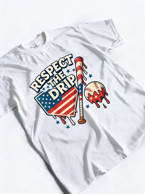 Baseball Design Cool 4th Of July Drip Gift T-Shirt