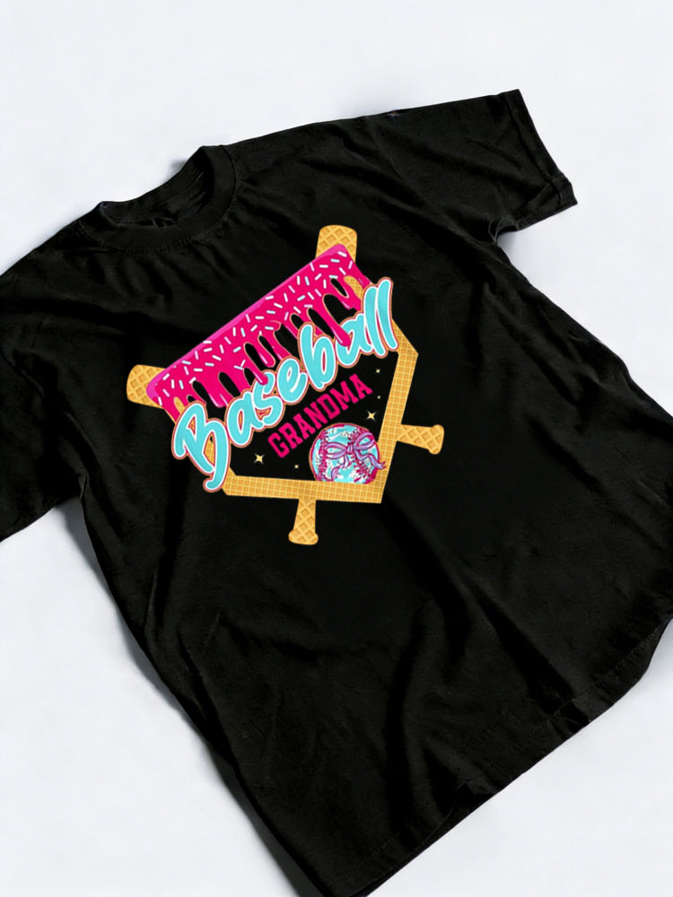 Baseball Grandma Drip Ice Cream Mother's Day T-Shirt
