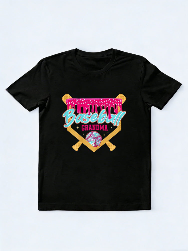 Baseball Grandma Drip Ice Cream Mother's Day T-Shirt