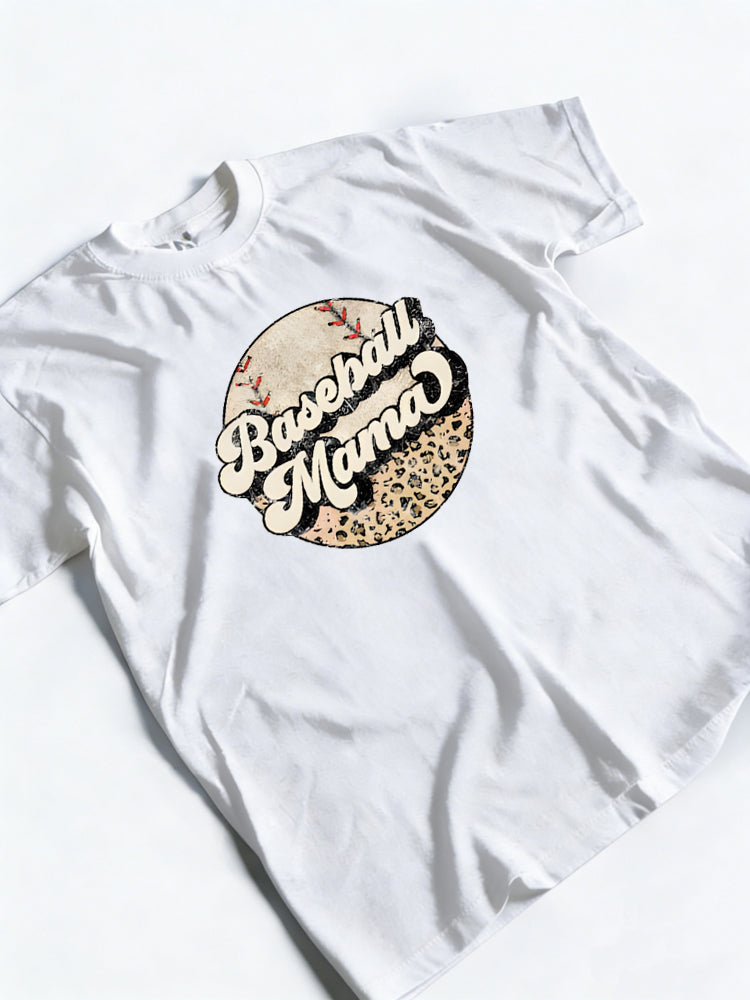 Baseball Mama Printed Happy Mother's Day Gift T-shirt