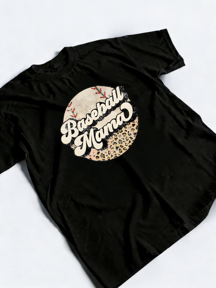 Baseball Mama Printed Happy Mother's Day Gift T-shirt