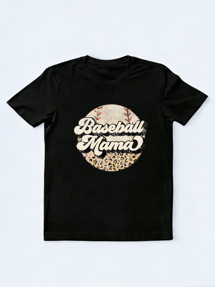 Baseball Mama Printed Happy Mother's Day Gift T-shirt