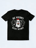 Be Merry Stay Scary Ghost Funny Halloween Gift T-shirt