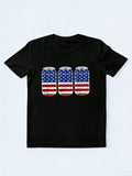 Beer Lover Beer Can USA Flag 4TH Of July Gift T-shirt