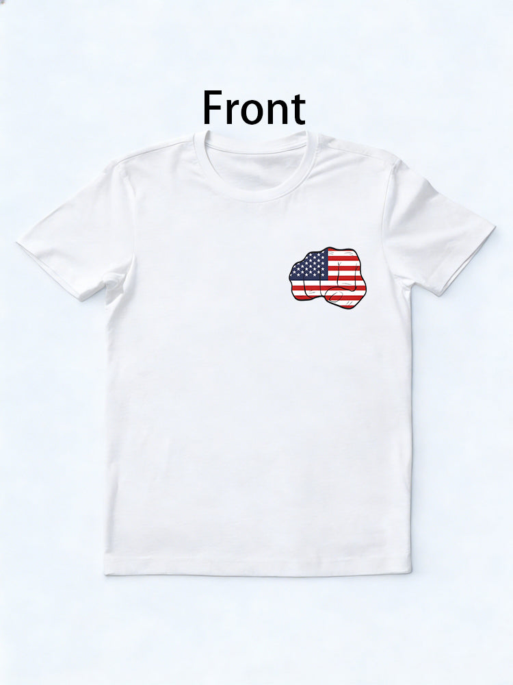 Bigfoot Merica Rock American Flag 4th of July Gift T-Shirt