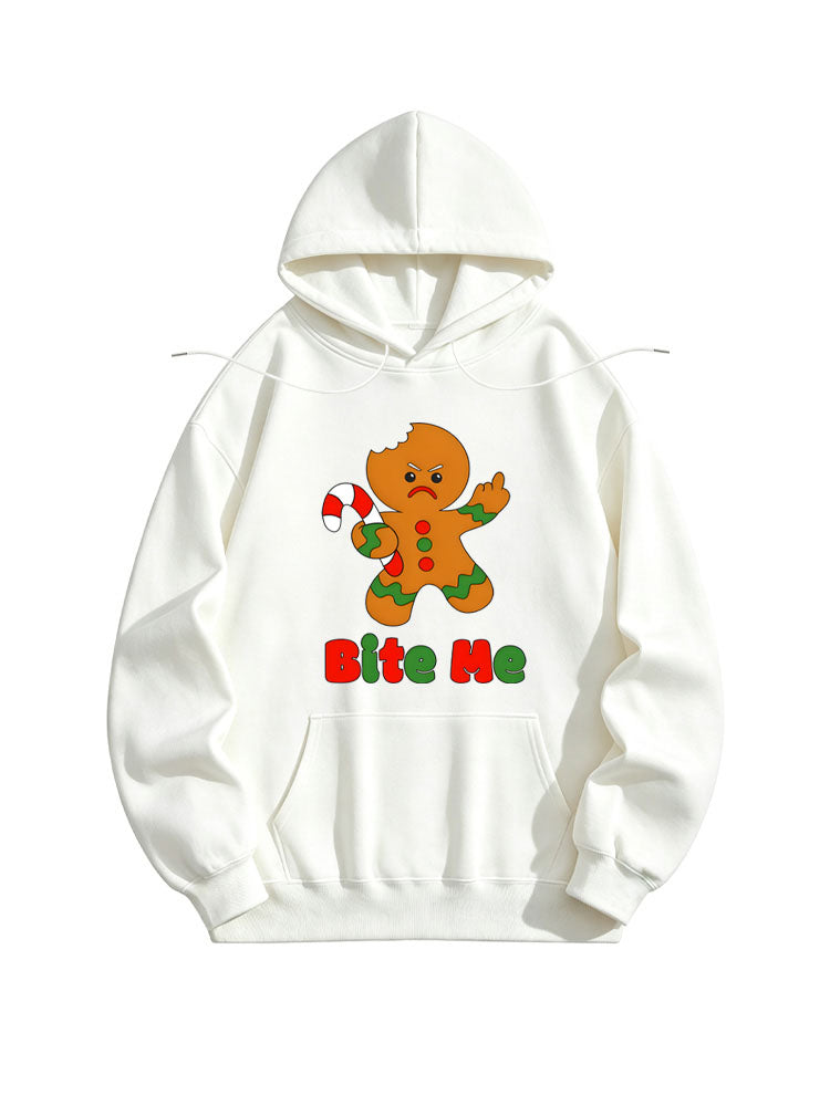 Bite Me Gingerbread Cookie Christmas Season Vibe Hoodie