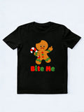 Bite Me Gingerman Cookie Christmas Season Vibe T-shirt