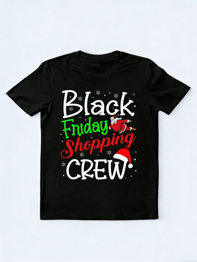 Black Friday Shopping Santa Crew Christmas Xmas Black Shopping T-Shirt