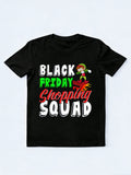 Black Friday Shopping Squad Christmas Black ELF Dabbing Group T-Shirt