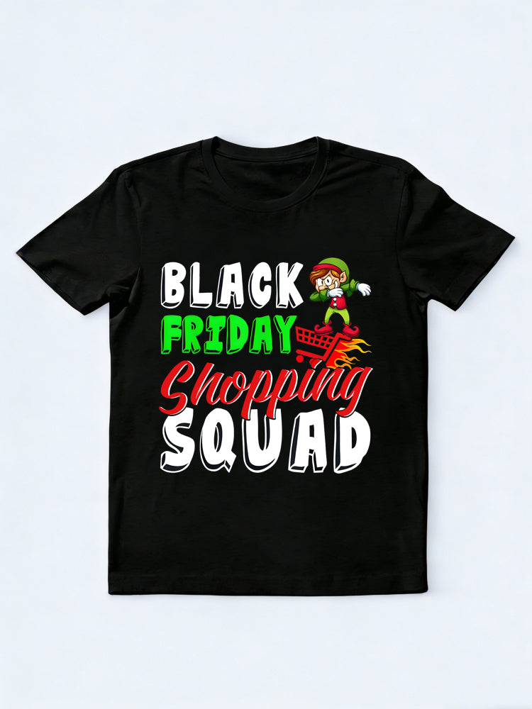 Black Friday Shopping Squad Christmas Black ELF Dabbing Group T-Shirt