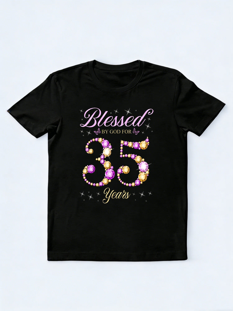 Bless By God 35 Years Old 35th Birthday Gift T-shirt