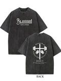 Blessed Faith& Fitness Christ/ Prayer Gift Washed T-shirt