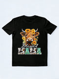 Blessed Mama Highland Cow Sunflowers Mother's Day T-Shirt
