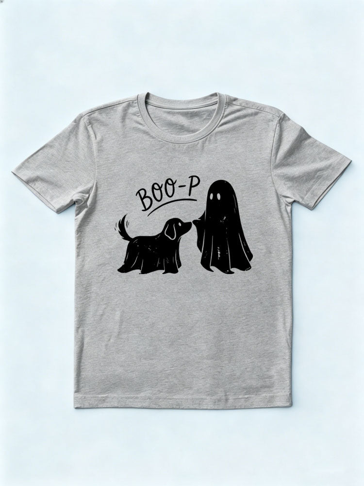 Boo-p Ghost Dog Halloween Vibe T-Shirt
