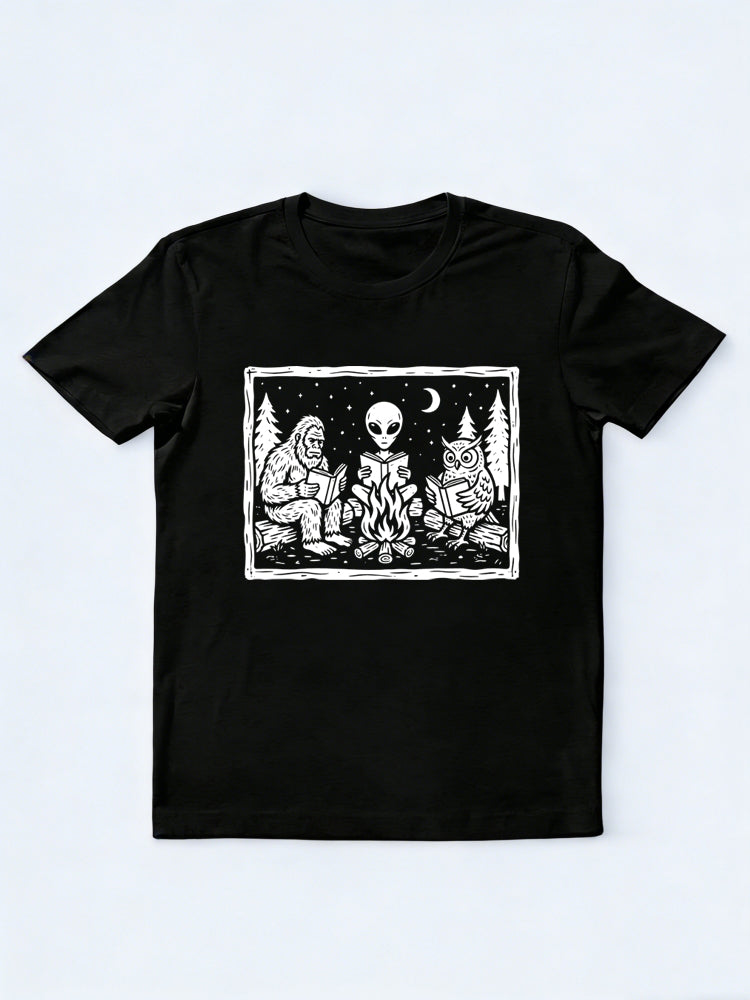 Book Lover Reader Gift Cryptid Book Club Back to School Family T-shirt
