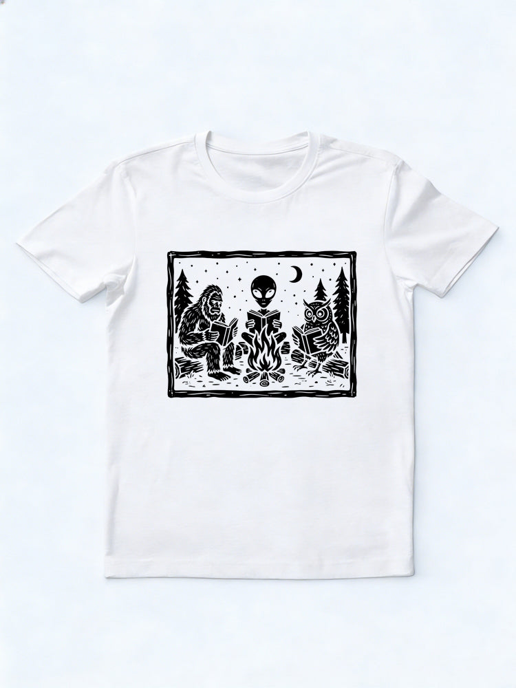 Book Lover Reader Gift Cryptid Book Club Back to School Family T-shirt