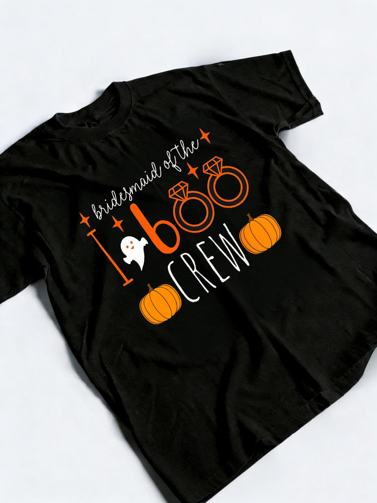 Bridesmaid Halloween Crew Bridal Party Spooky Halloween Gift T-Shirt