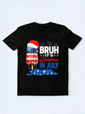 Bruh It's Christmas In July Popsicle Santa Hat 4th Of July Gift T-shirt