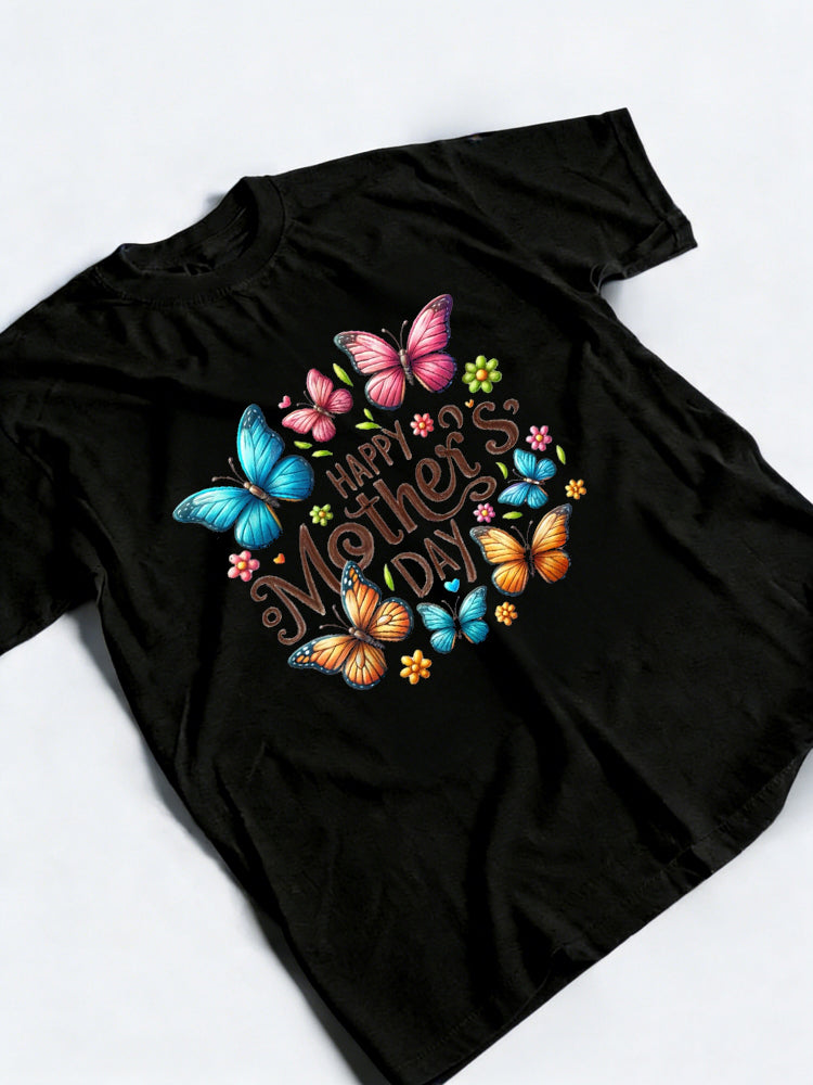 Butterfly Cute Floral Happy Mother's Day T-Shirt