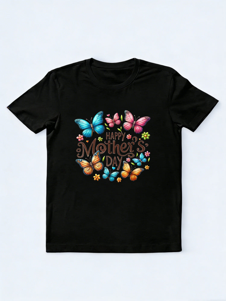 Butterfly Cute Floral Happy Mother's Day T-Shirt