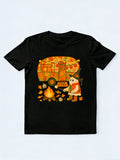 Camping Ghost Retro Halloween Fall Campfire Vintage Halloween Gift T-shirt