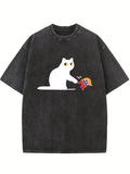 Cat Anti Trump Washed T-shirt