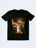 Cat Selfie 1776 2026 Fourth of July Gift T-Shirt
