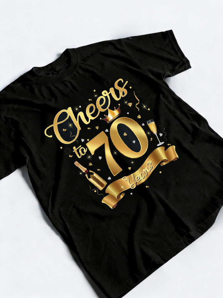 Cheers To 70 Years Old Happy 70th Birthday Gift T-shirt