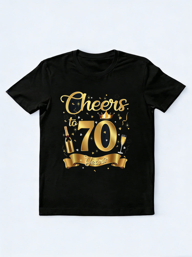 Cheers To 70 Years Old Happy 70th Birthday Gift T-shirt