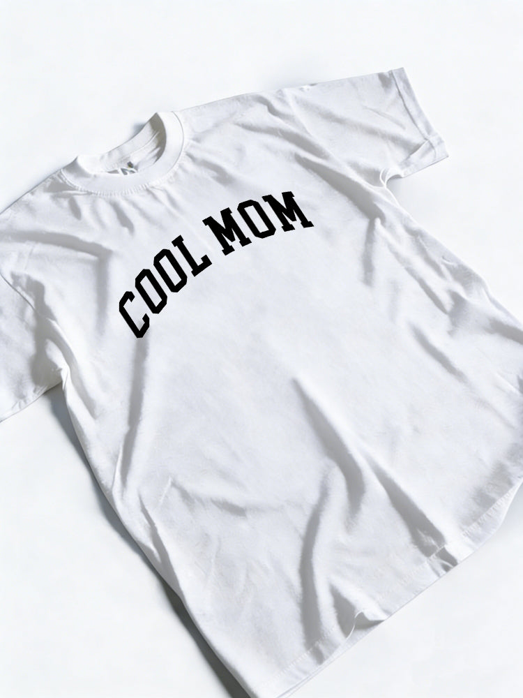 Cool Mom Letter Printed Mothers Day Gift T-shirt