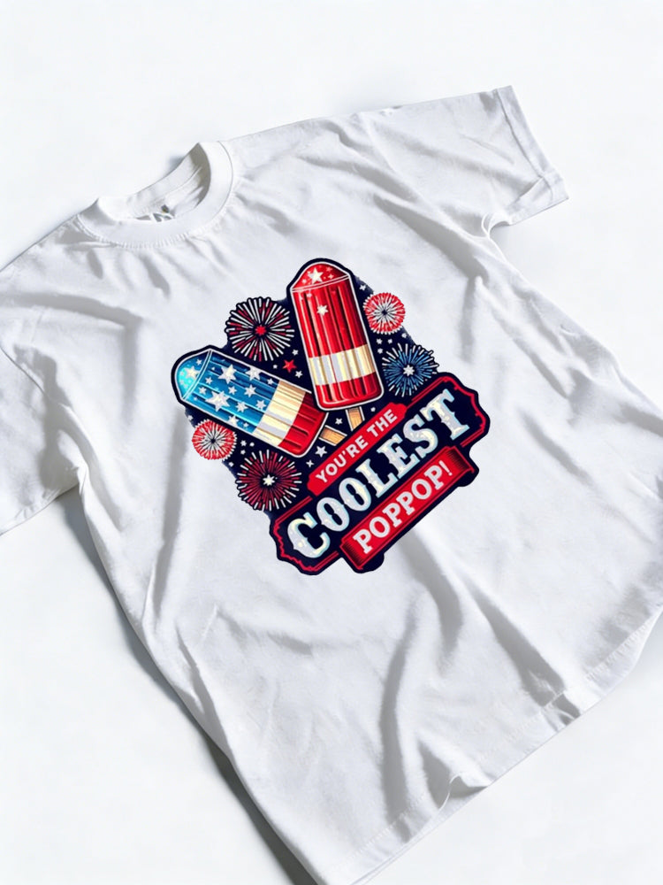Coolest Pop Pop Ever Retro Popsicle Bomb Happy Father‘s Day Gift T-Shirt