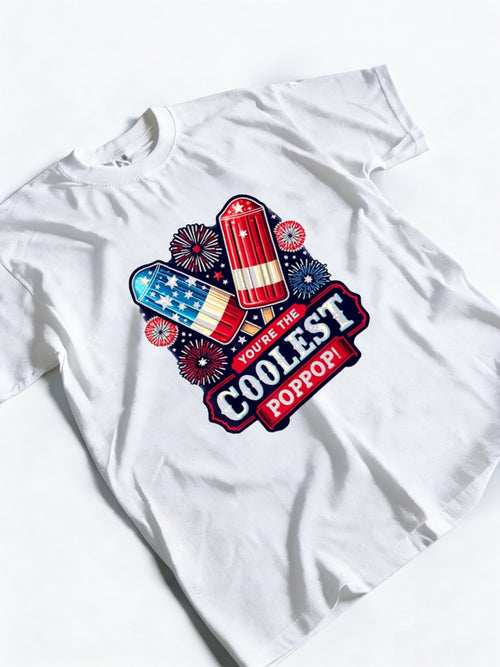 Coolest Pop Pop Ever Retro Popsicle Bomb Happy Father‘s Day Gift T-Shirt