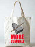 Cowbell Music Lover Back to School Gift Canvas Tote Bag